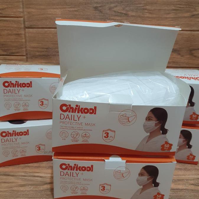PROMO Masker 3ply Medis isi 50 Putih Disposable Mask 3 ply Earloop Tebal - Putih
