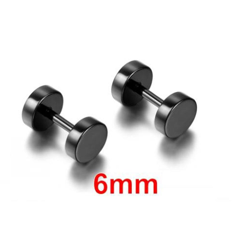 Nanas 1pasang Anting Hitam Bentuk Bulat Stainless Steel Cheater Plug