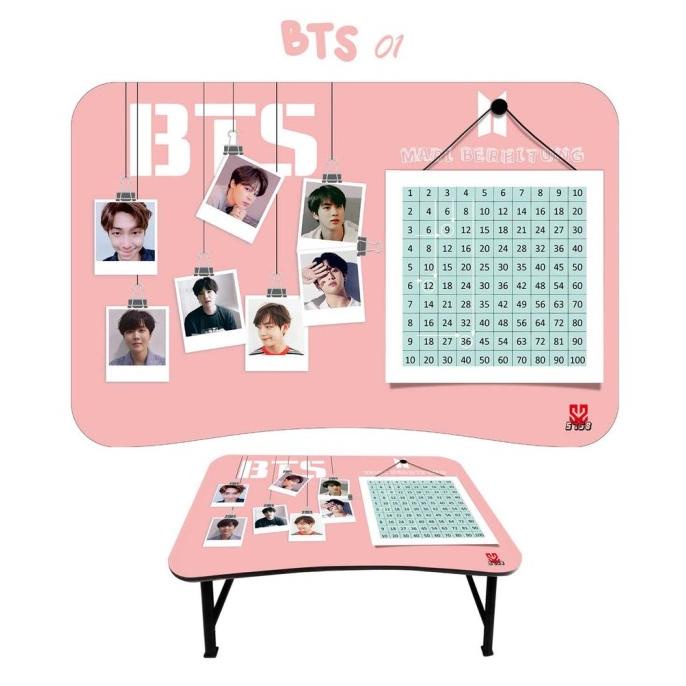 Meja Lipat Belajar Karakter BTS BT21 Perkalian