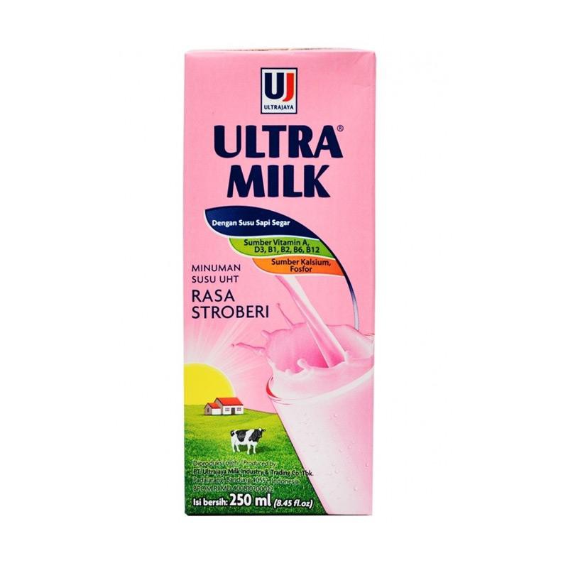 

Ultra Milk Rasa Strawberry Susu UHT [250 mL/ 12pcs]