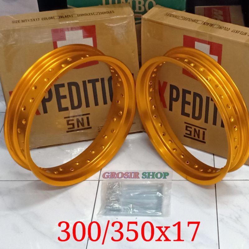 SET VELG PELEK JARI EXPEDITION SUPERMOTO KLX 150 - TRACKER 150 / VELG PELEK JARI EXPEDITION KLX 150