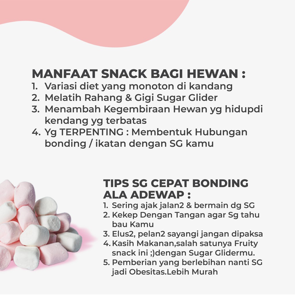 ADEWAP GLIDER Mini Marshmallow Snack Sugar Glider Snack Camilan Sugar Glider - 35gr