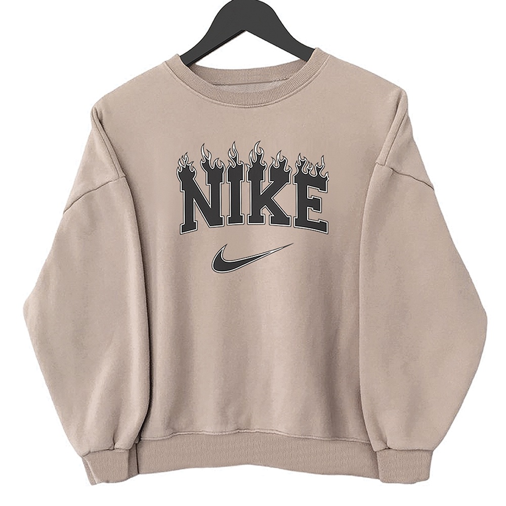SWEATER THRIFT CREWNECK OVERSIZE | SWEATER OVERSIZE | TANGAN BALON | OVERSIZE SWEATER-CREAM LD130 P71