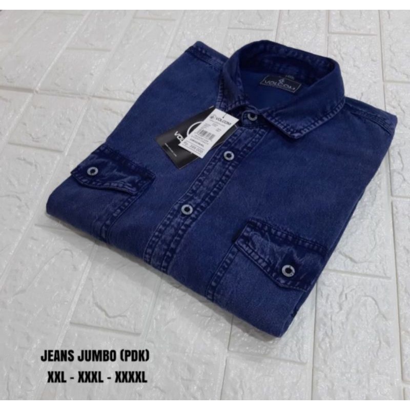 moxsa second store-kemeja jeans pria kemeja jeans pendek pria kemeja jeans jumbo pria kemeja jumbo