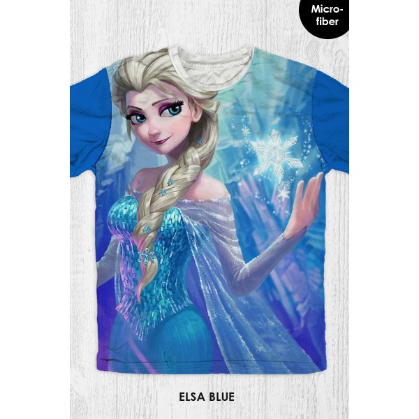 Baju Kaos Anak & Dewasa Frozen - Elsa Blue