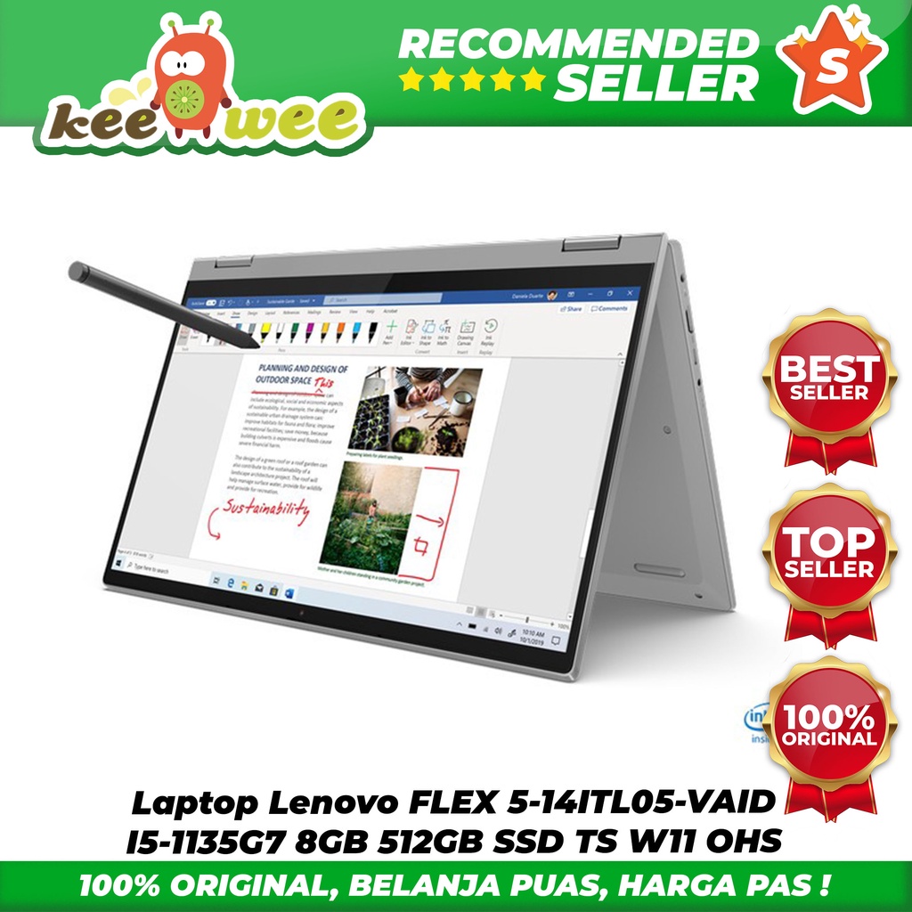 Laptop Lenovo FLEX 5-14ITL05-VAID I5-1135G7 8GB 512GB SSD TS W11 OHS