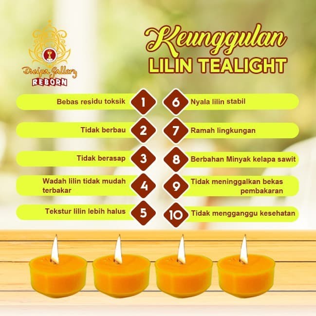 Lilin Tea Light (Tealight) Stearin 4 Jam @28 pcs/set Jingga