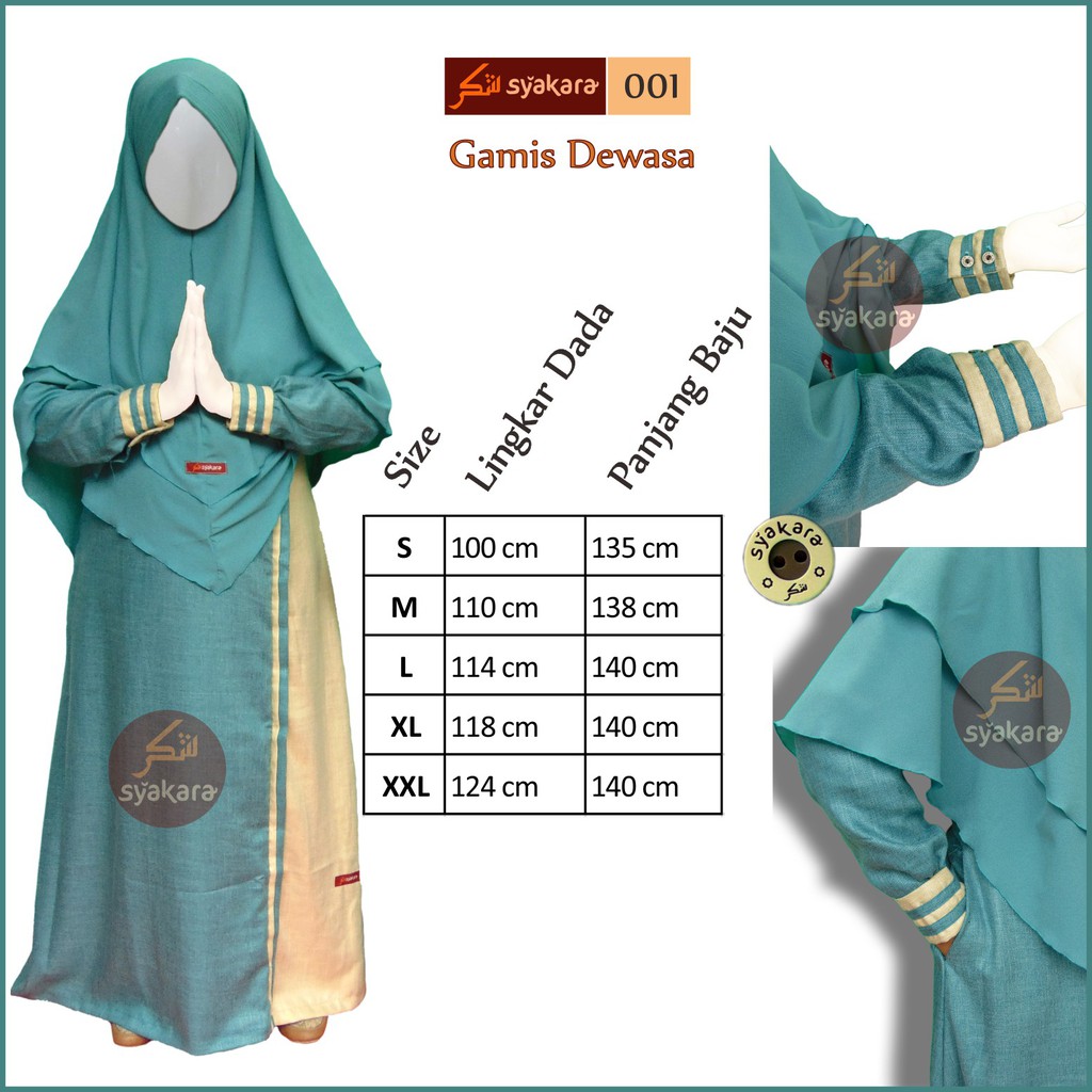Gamis Set Jilbab Sarimbit Keluarga - Jilbab 2 layer - gamis Jumbo