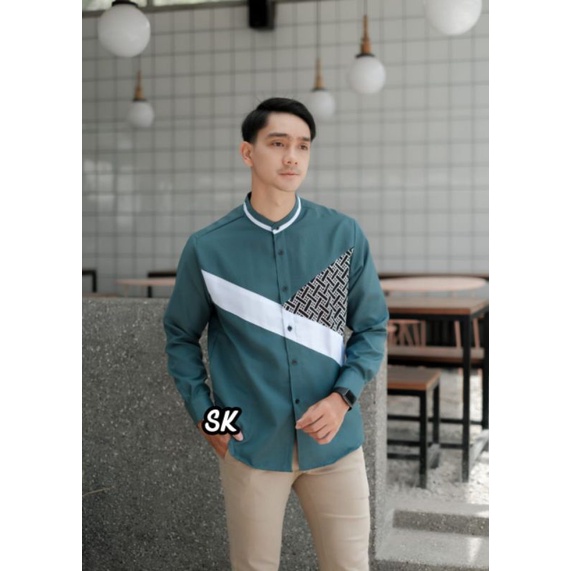 Baju Koko Pria Gus Azmi Syubbanul Muslimin Kombinasi Hadroh Azzahir Hilw HO587 PRIA KOKO BAJU TRENDY