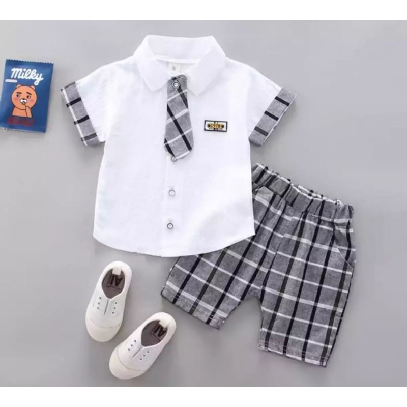 BAJU ANAK/PAKAIAN ANAK/ SETELAN ANAK MOTIF DASI 1-5 TAHUN