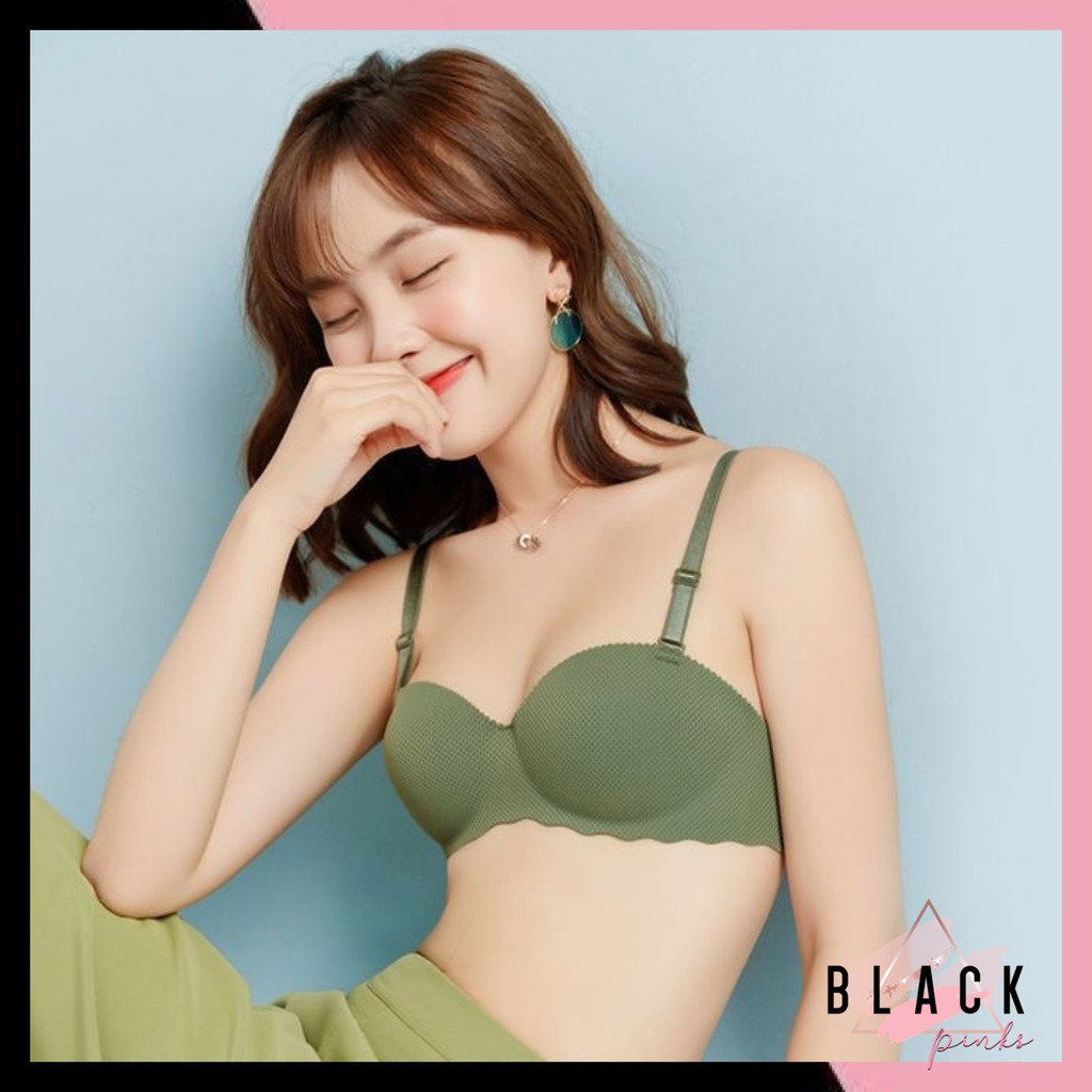 Blackpink Bra Push Up Invisible BH Bralette Strapless Pakaian Dalam Wanita 9004