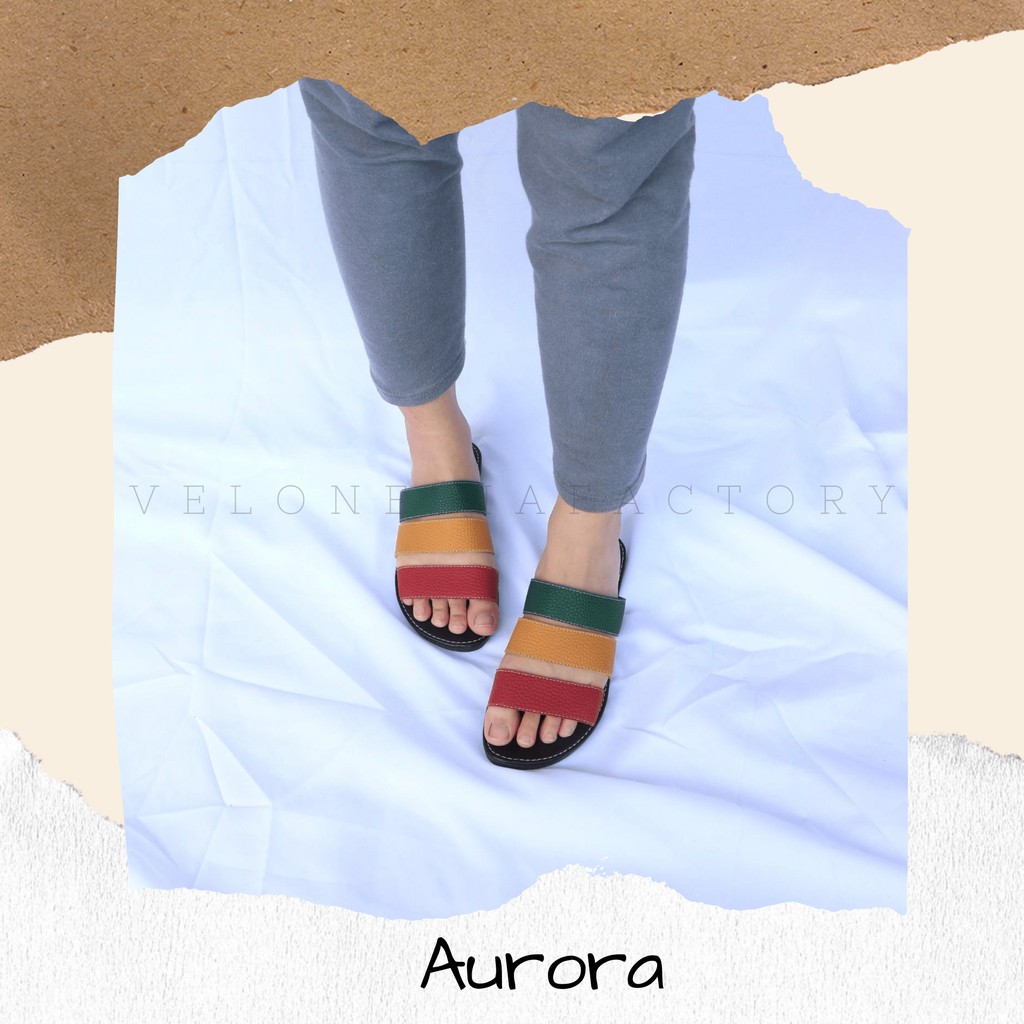 Sandal Papirut Velonesia Bisa COD Sandal Wanita Papirut Murah Sandal Kulit  Kokop EDCK001 - Aurora-6
