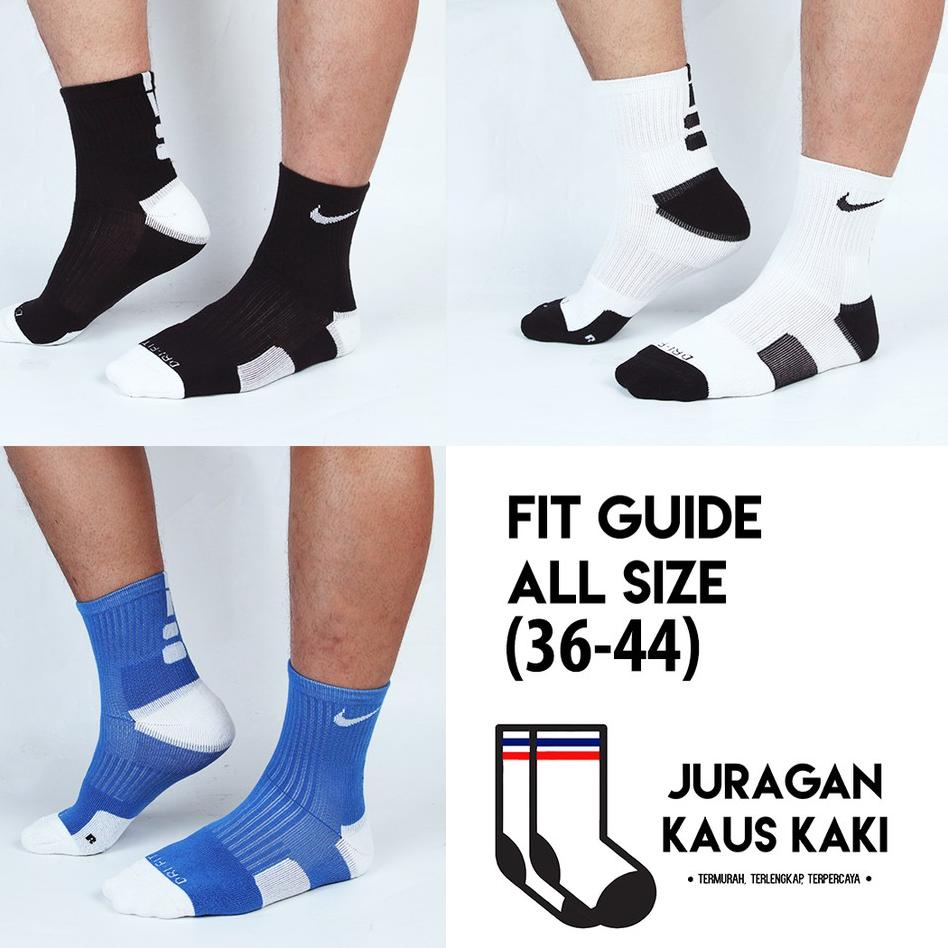 ✔✔IMPORT✔✔ Kaos Kaki Panjang Nike Elite Olahraga Basket Crew Socks Tebal Premium