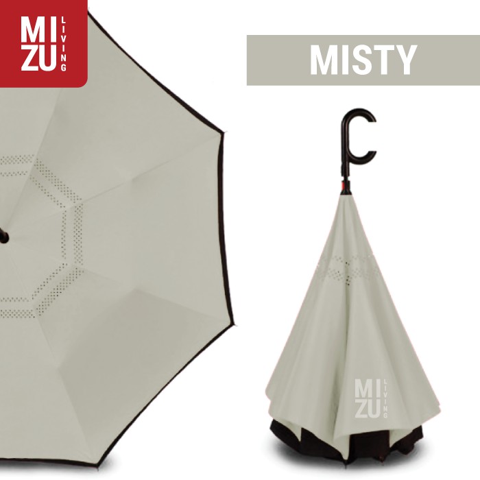 Payung Terbalik Kazbrella POLOS Payung Mobil Reverse Umbrella Gagang C-MISTY