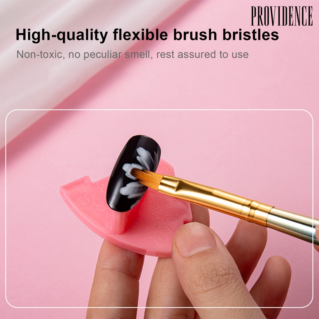 Providence 8Pcs/Set Nail Pen Smooth Drawing Easy to Use Nylon Wool Nail Art Drawing Liner with Colorful Gradient Handle for Salon