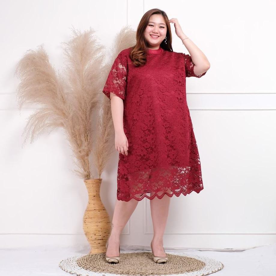Am1Code Hanbai - Lunabi Dress Brokat Big size(paling laris) @H8E6