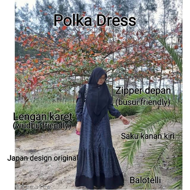 Gamis Polkadot  katun jepang original