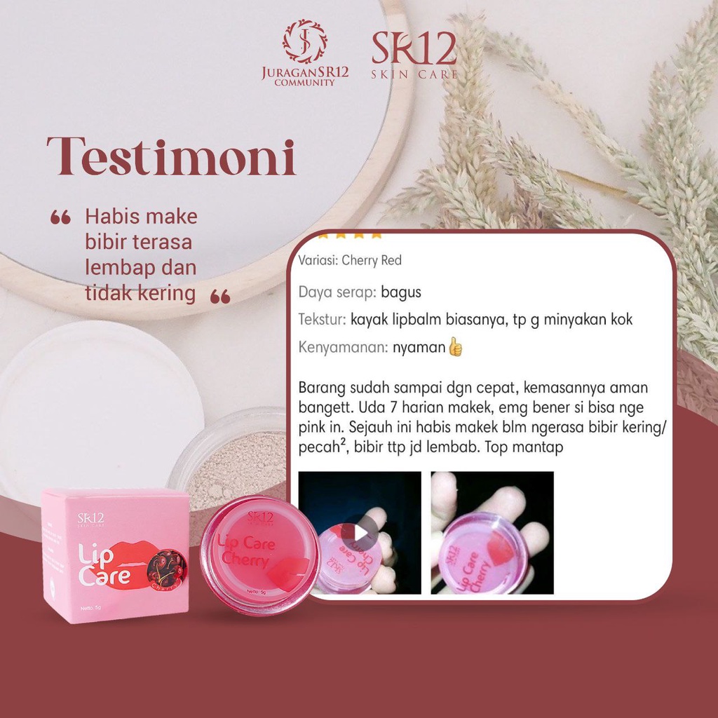 LIP CARE SR12  PELEMBAB BIBIR LIP BALM PENCERAH WARNA BIBIR AMAN BPOM BEST SELLER..!!