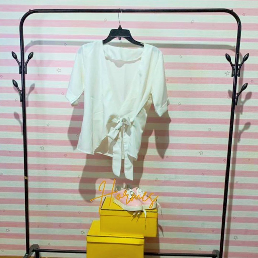Puzzle3 Blouse Putih cewek Model Kimono Atasan wanita