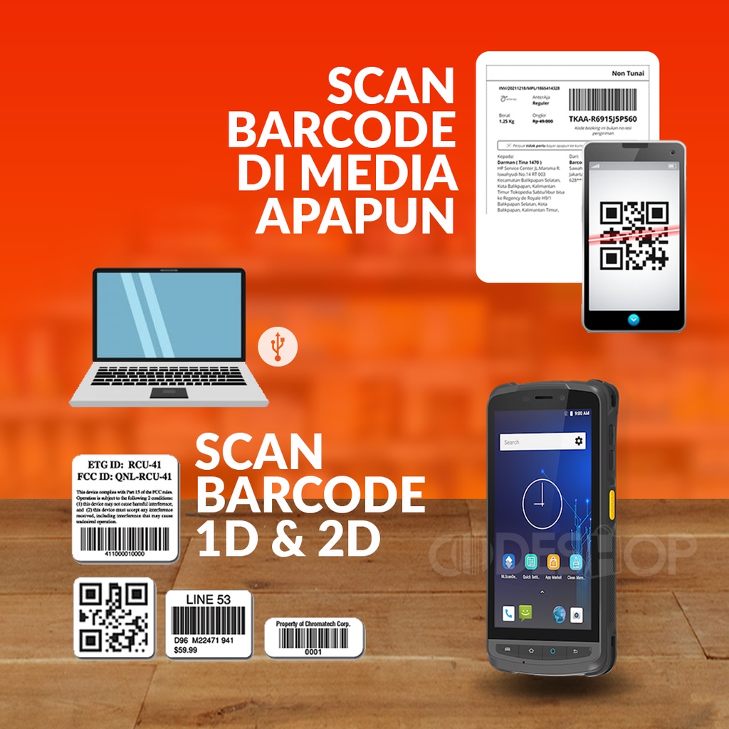 Scanner Barcode Newland PDT MT9055 Mobile 1D &amp; 2D