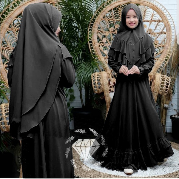 GAMIS ANAK TANGGUNG MARYANTI SYARI KIDS | bahan SHAKILA untuk anak umur 9 - 15 thn FREE HIJAB