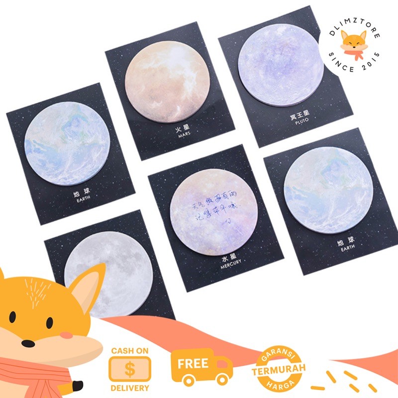 

[DZ] ST057 - Sticky Notes Galaxy Planet / Memo Note Catatan Kecil