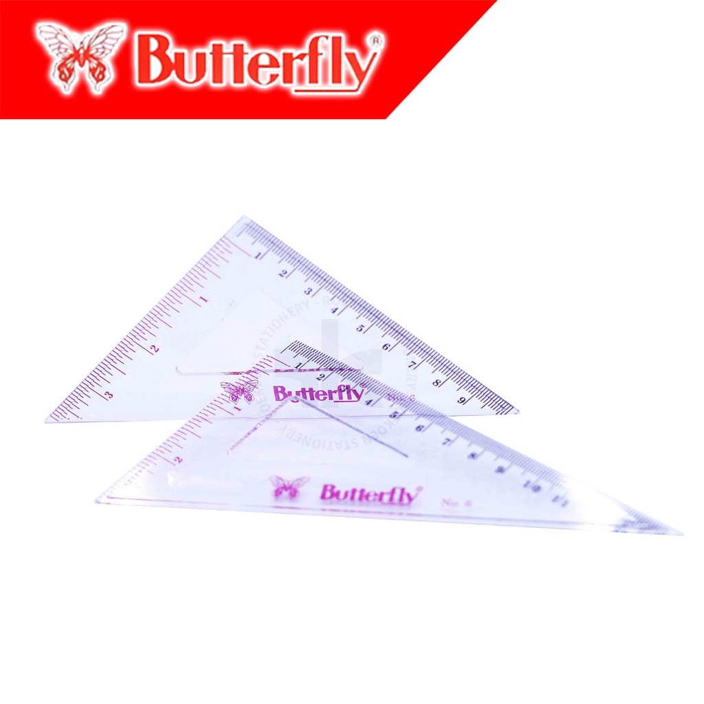 

Butterfly Triangle Ruler Penggaris Segitiga Mika BT-No. 6 (14cm x 2.5" + 10cm x 3.5")