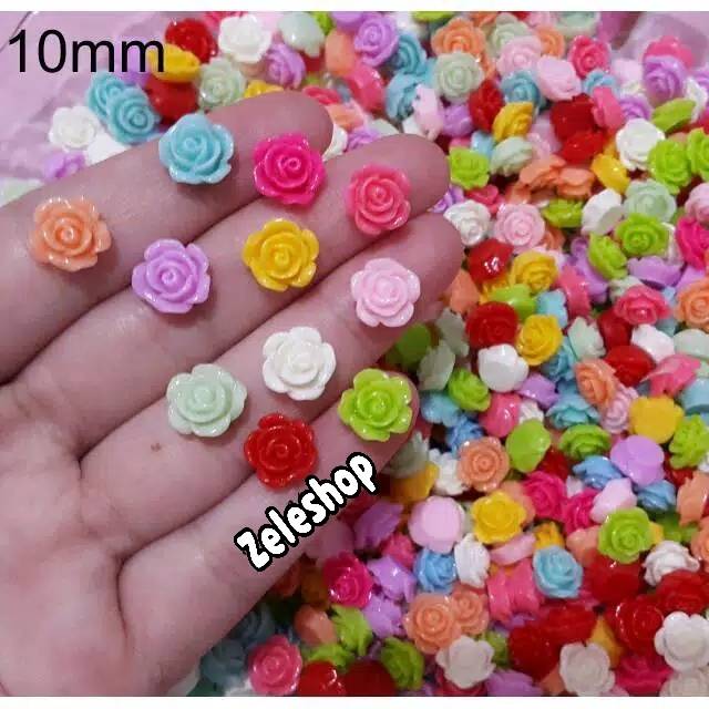 RESIN BUNGA SIZE 10 MM | BAHAN NAIL ART | DECO CASE | HIASAN TASBIH DIGITAL