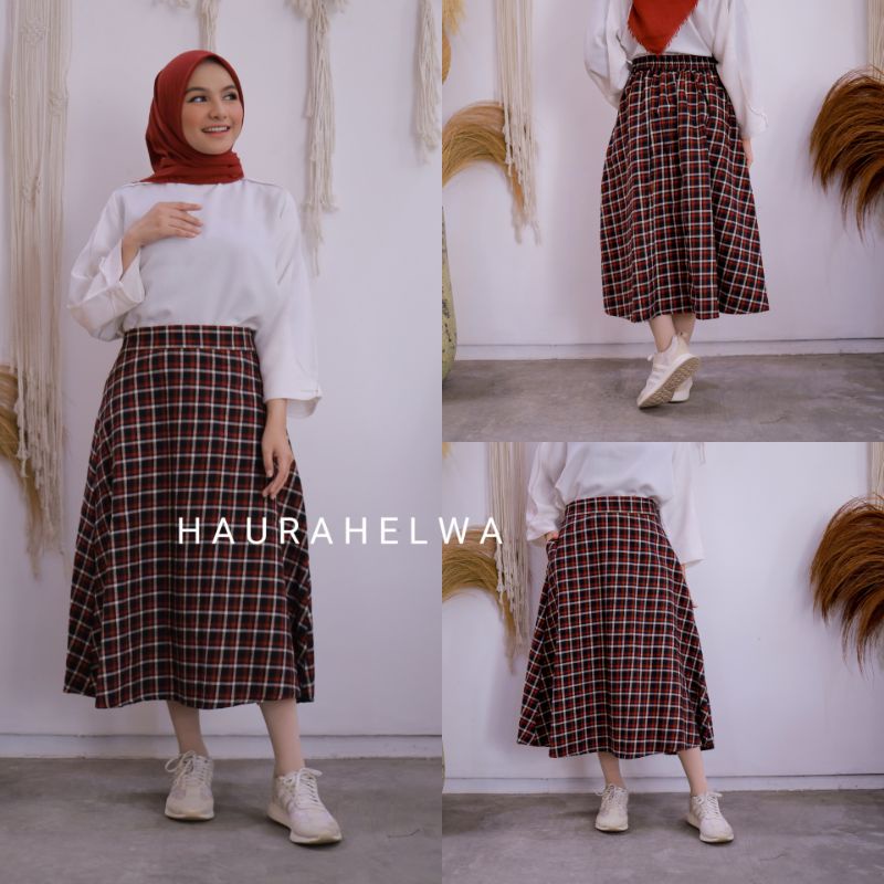 ROK MIDI A LINE 7/8  FLANEL IMPORT HAURAHELWA