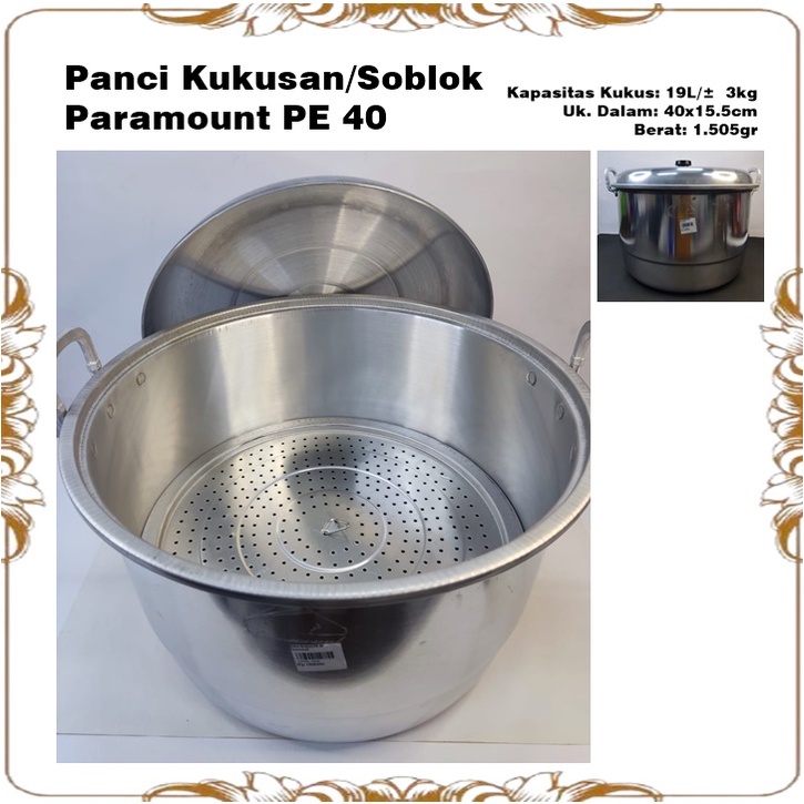 Panci Kukusan/Soblok Paramount PE 40