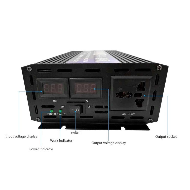 Power Inverter Mobil Car Pengubah Arus DC 24V to AC 220V 3000W Pure