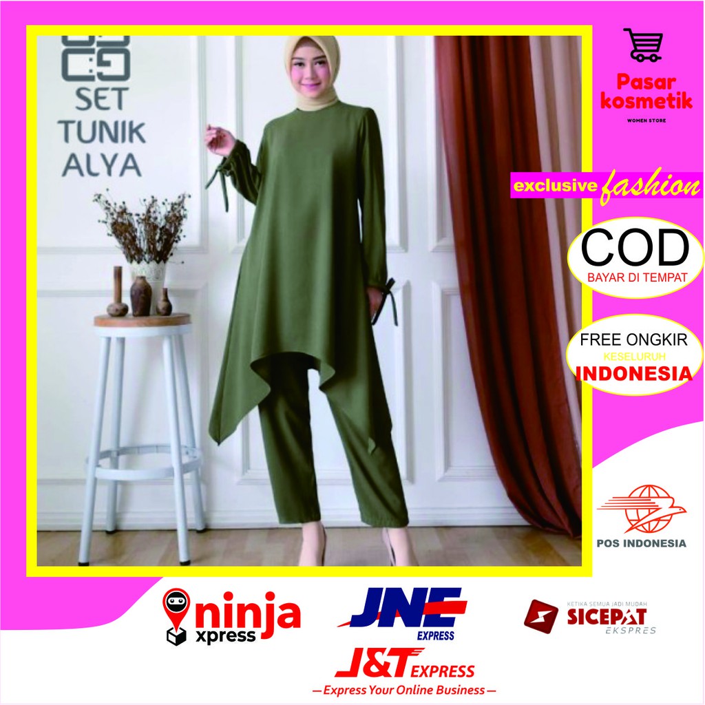 baju setelan celana syari wanita baju tunik setelan syari muslimah baju tunik setelan murah