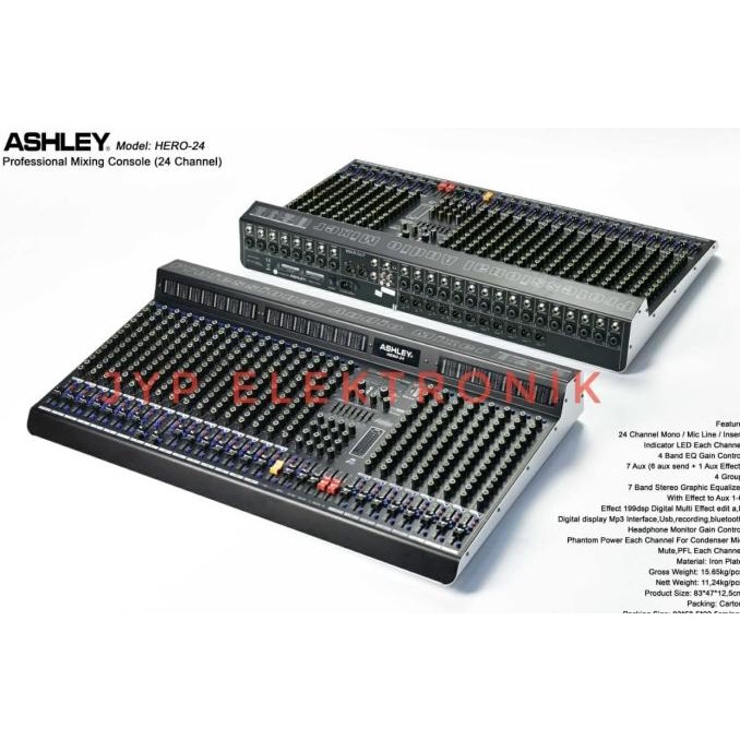NEW MODEL MIXER AUDIO ASHLEY HERO 24 / HERO24 24CH ORIGINAL