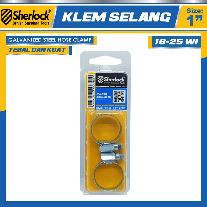 Klem Selang / Hose Clamp Gas Sherlock 1&quot; (1 kotak isi 2 pcs)