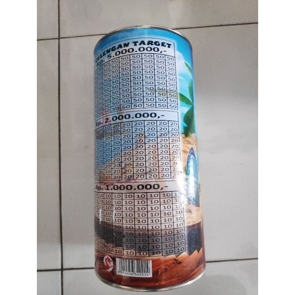 (COD/FREE ONGKIR) Celengan kaleng target karakter besar Jumbo 28x14 cm tebal