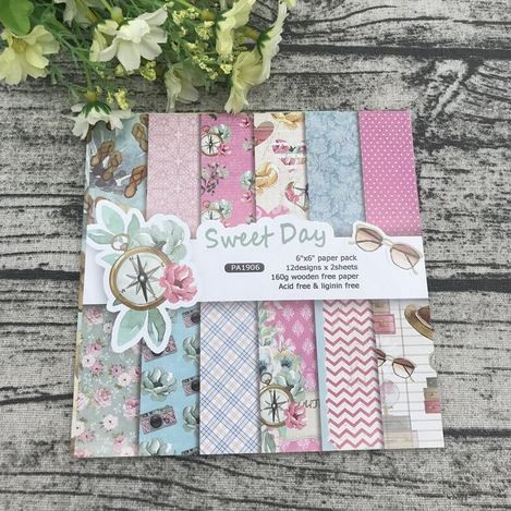 Scrapbooking Patterned Paper 6&quot;x6&quot; - Sweet Day (24 sheets)