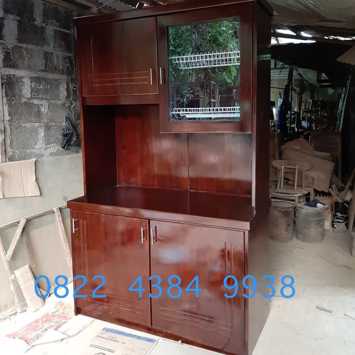 Lemari Dapur Jati Almari Rak Piring Kayu Jati Jepara Terlaris