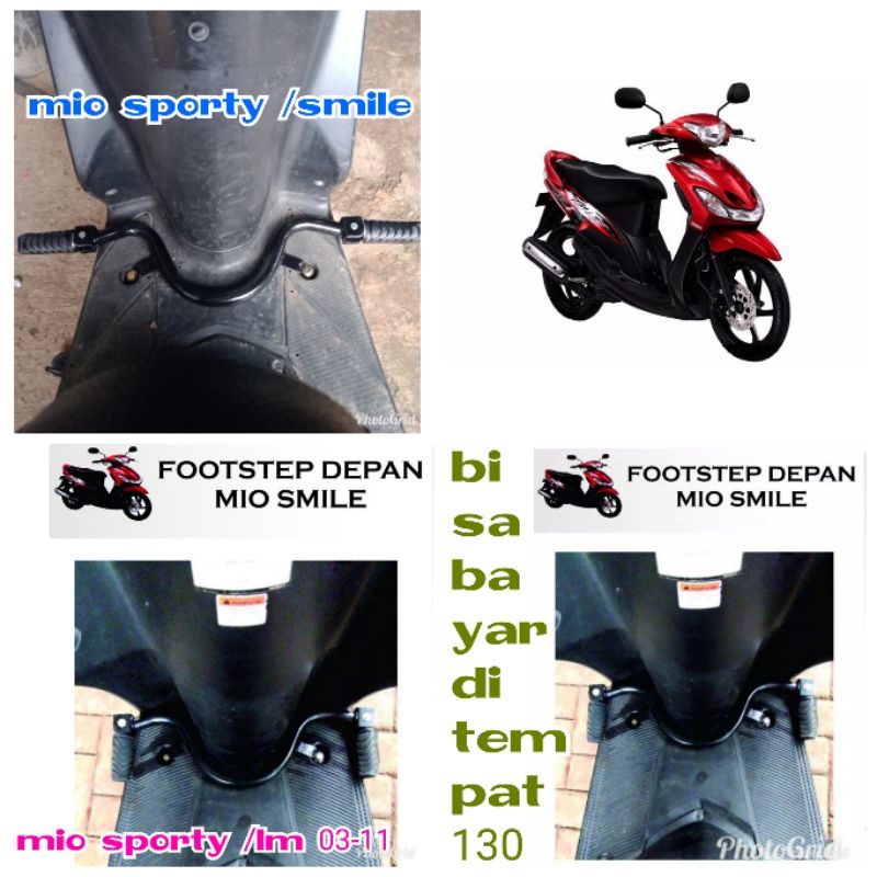 Pijakan Kaki Depan MIO SPORTY MIO LAMA MIO SMILE Pancikan Bustep Bastep Footstep Karet Besi Bar step
