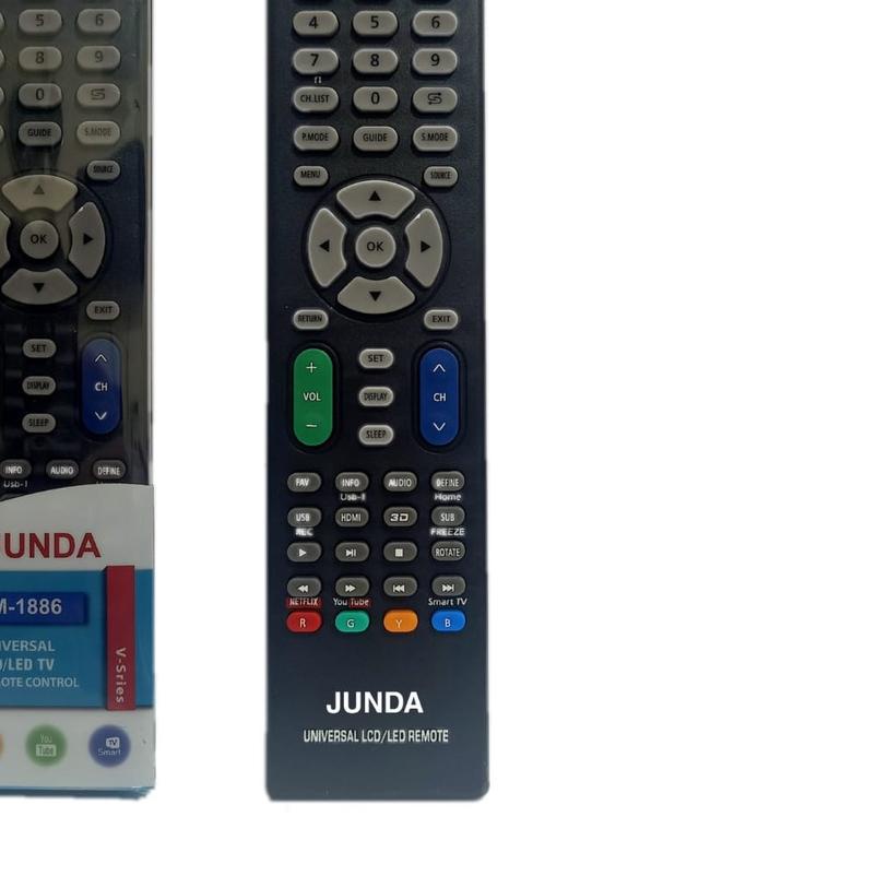 ➥ REMOTE LED TV UNIVERSAL REMOTE SMART TV UNIVERSAL JUNDA RM-1886 MULTI ♝