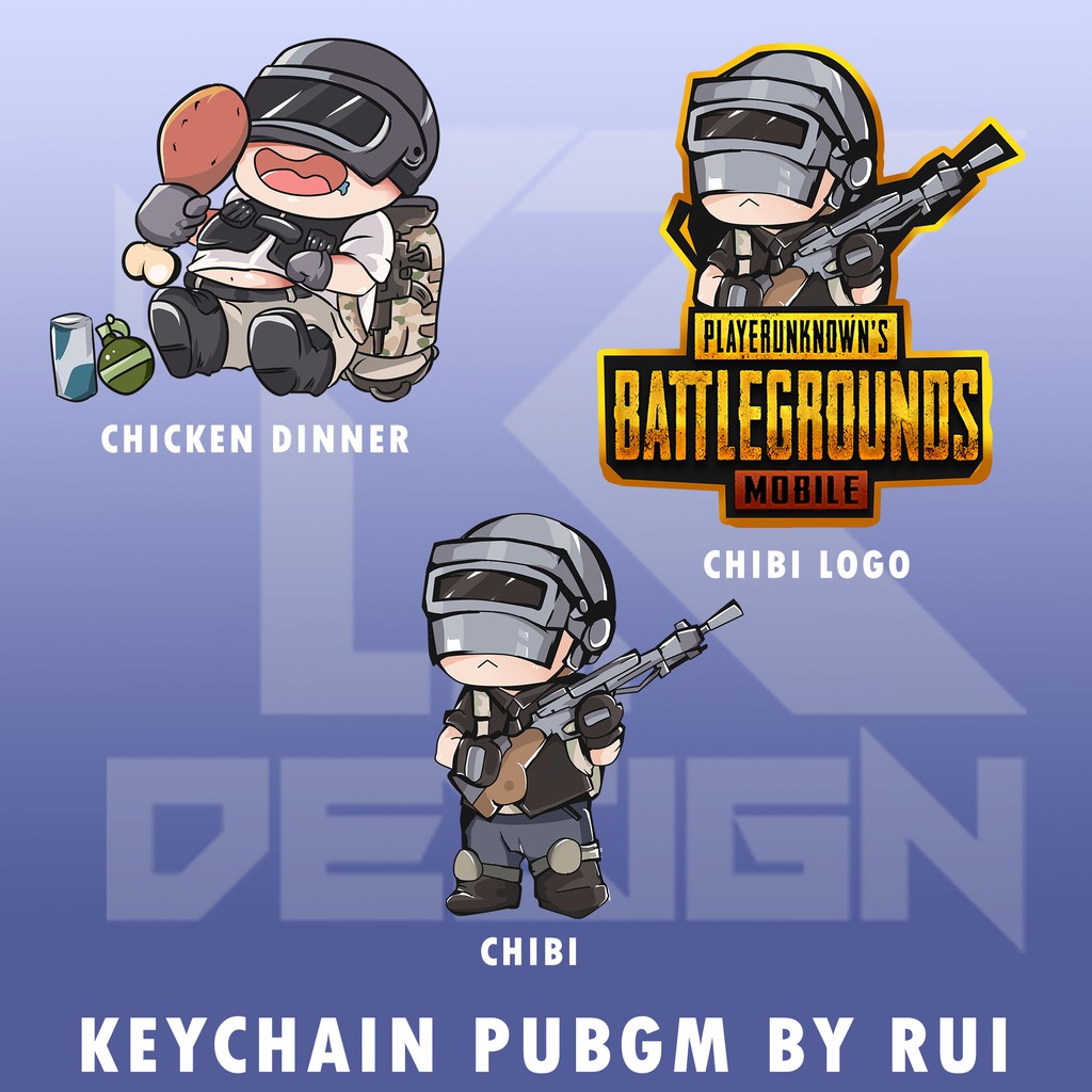 Gantungan Kunci Keychain PUBG Mobile Chibi Chicken Dinner Shopee