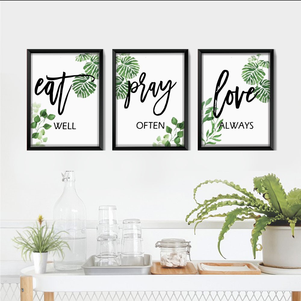 Hiasan Dinding wall decor Tropikal Dekorasi Dinding Ruang Tamu eat pray love