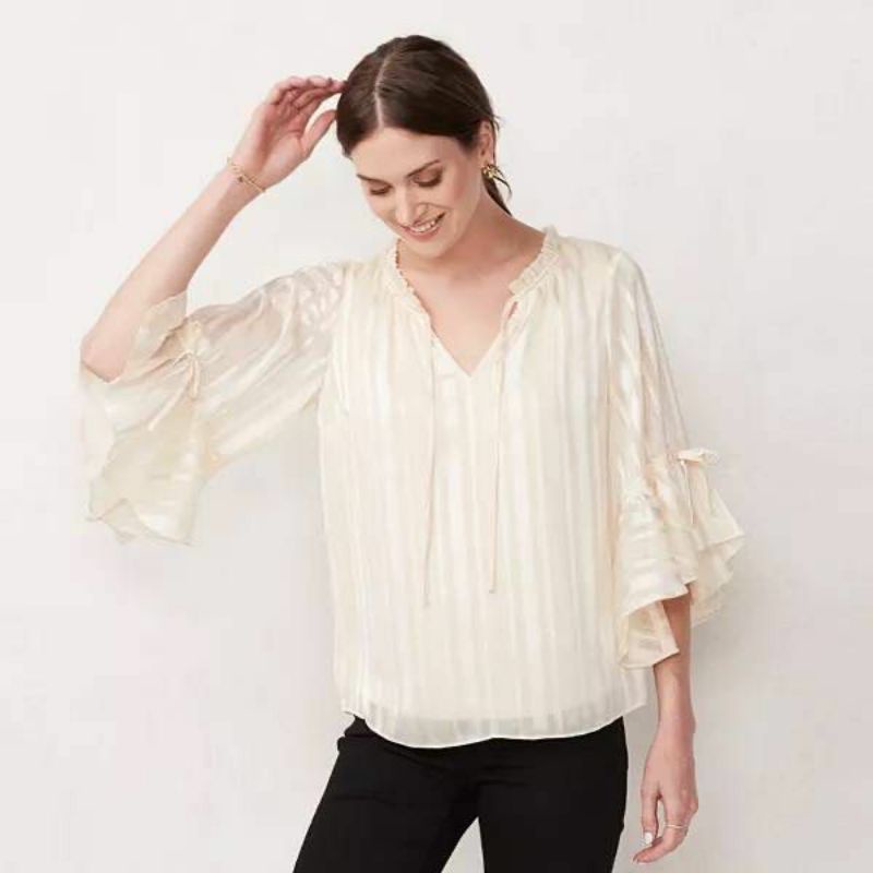 Lauren C peasant batwing blouse