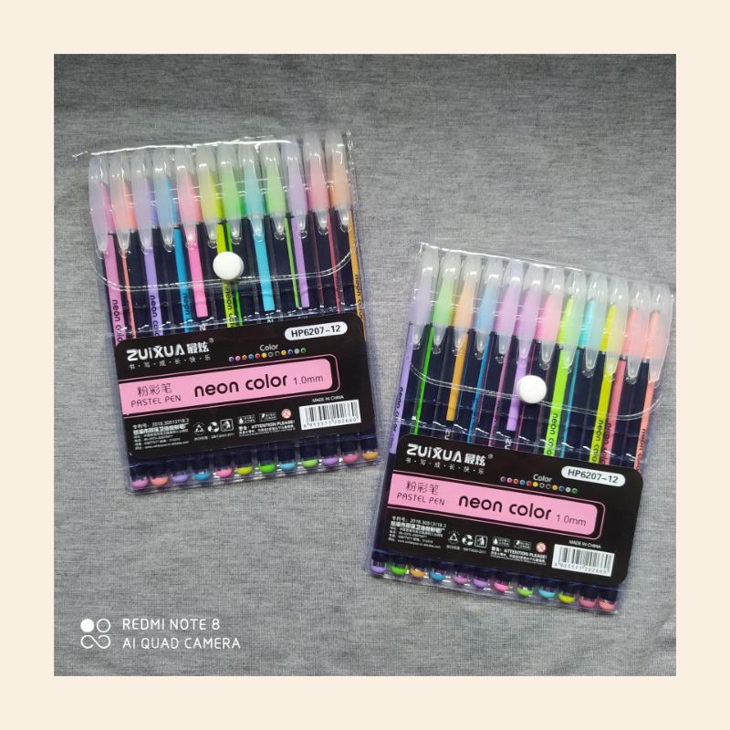 

[BISA COD] GEL PEN GLITTER PASTEL 12PCS