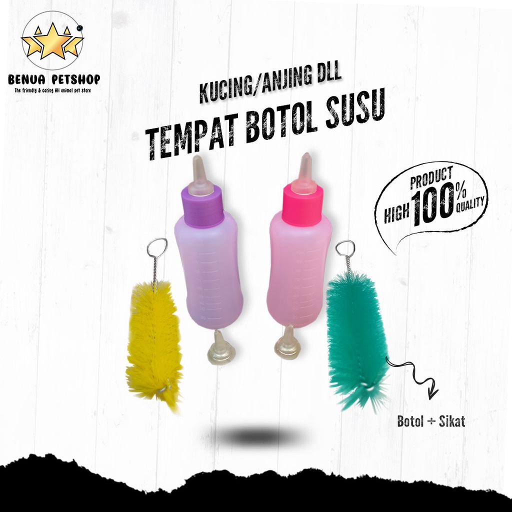 Botol Susu Dot untuk Kucing Anjing plus Sikat Pembersih Botol