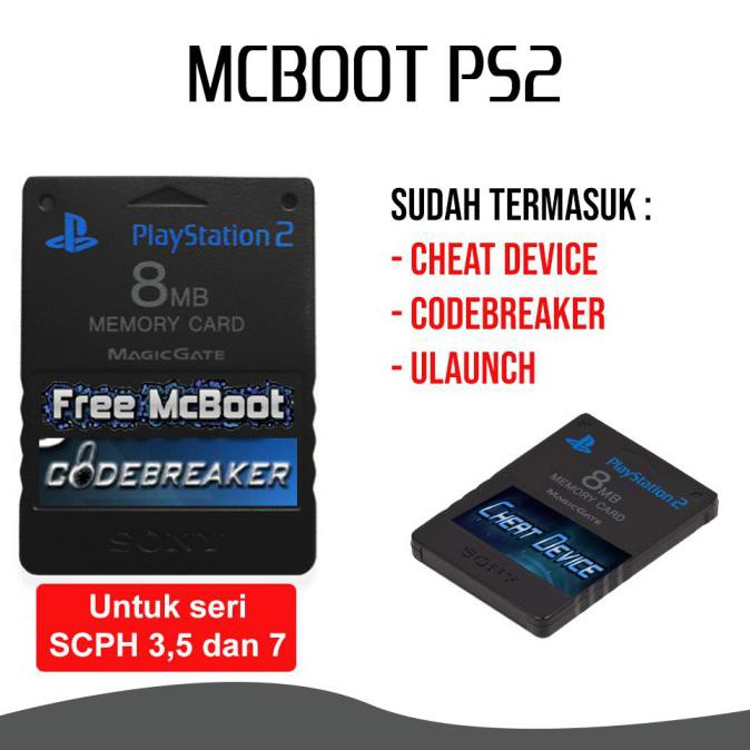 ♥️BISA COD♥️ Memory Card Ps2 Mcboot Multi + Cheat Device + Codebreaker + Ulaunch [TERBARU]