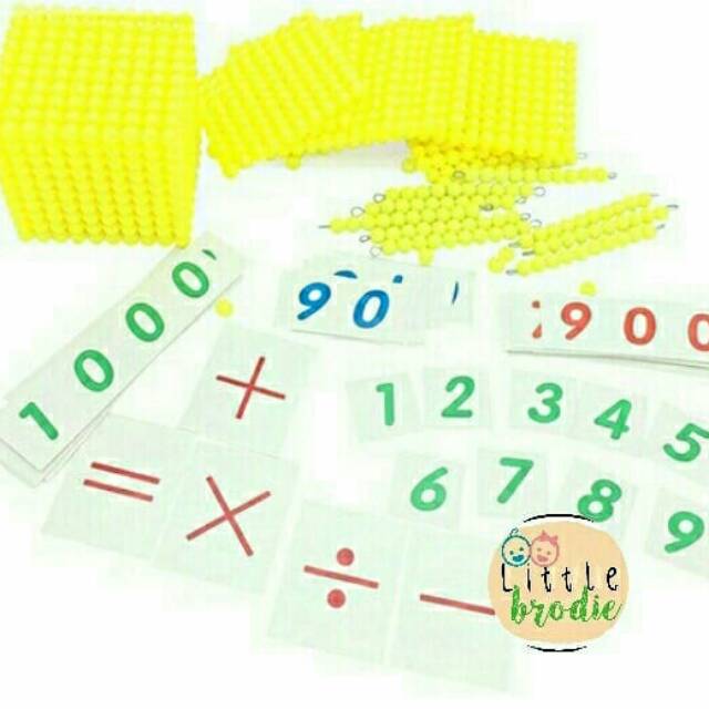 Montessori Golden Beads and Number Cards / Math Montessori