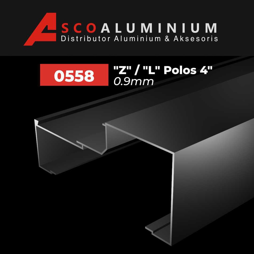 Aluminium "Z"/"L"  Polos Profile 0558 kusen 4 inch