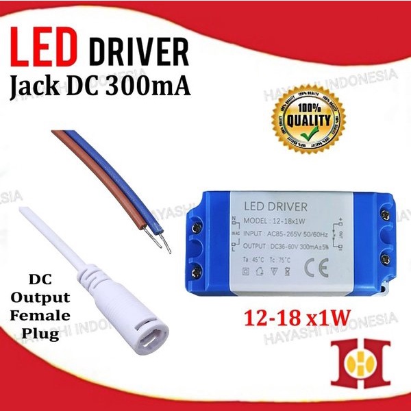 LED Driver Power Supply Lampu Downlight Panel 8-12x1W 12-18X1W DC Plug