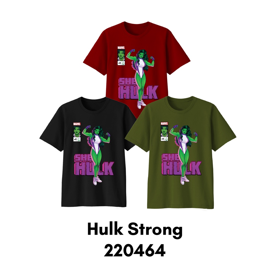 Baju Kaos Dewasa Superhero She Hulk Marvel Bahan Katun Combed 30s