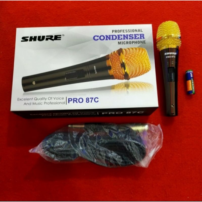 mic kabel condenser shure 87c microphone condenser mic kondonser kualitas bagus